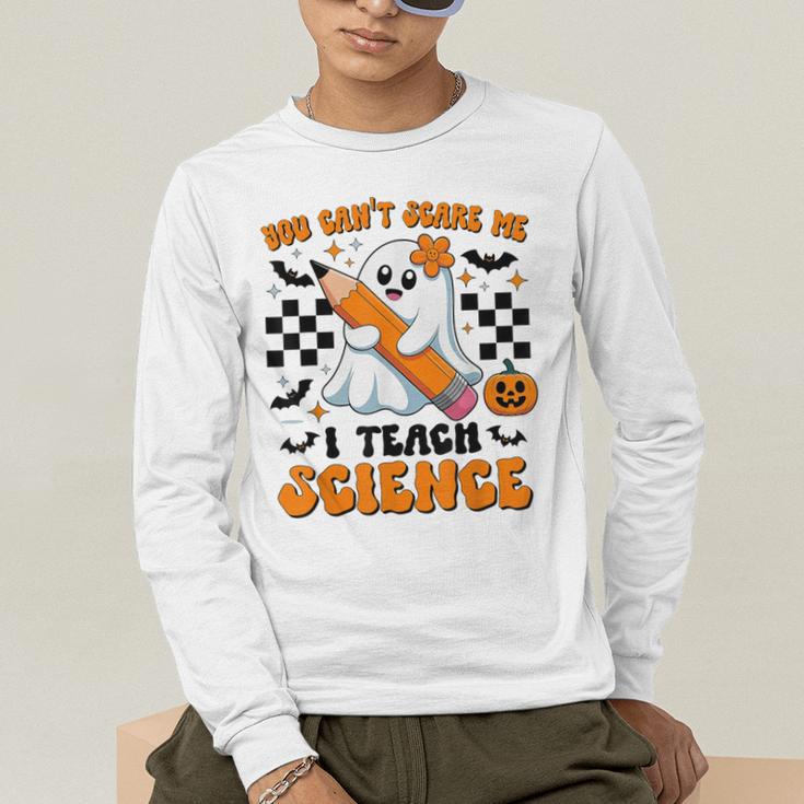 You Can't Scare Me I Teach Science Retro Teacher Halloween Men's Long Sleeve T-Shirt, funny gift You Can't Scare Me I Teach Science Retro Teacher Halloween Men's Long Sleeve T-Shirt, funny gift