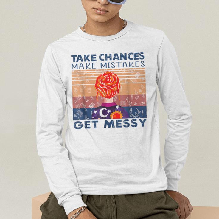 Take Chances Make Mistakes Get Messy Vintage Teacher Life Men's Long Sleeve T-Shirt, funny gift Take Chances Make Mistakes Get Messy Vintage Teacher Life Men's Long Sleeve T-Shirt, funny gift