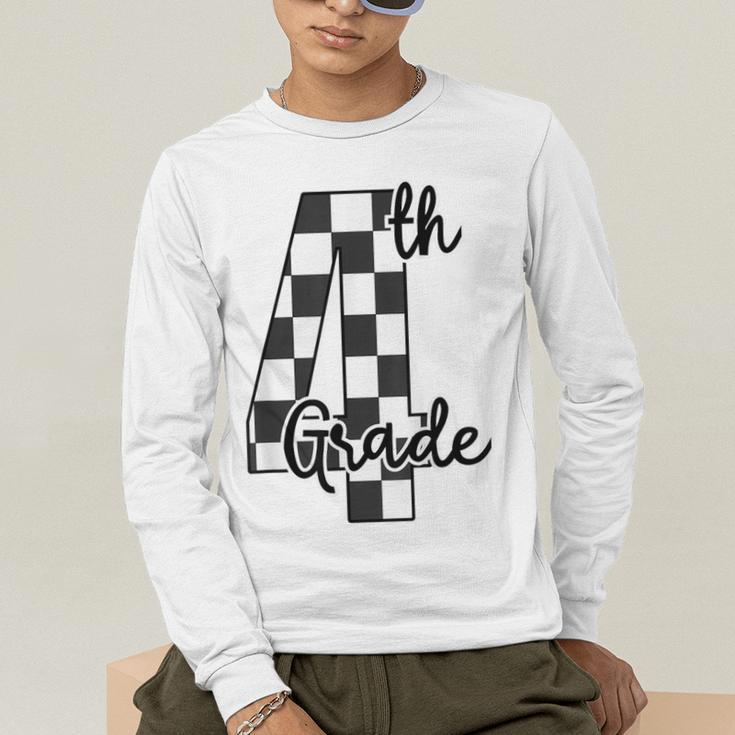 Checkered Fourth Grade Back To School Teachers Students Men's Long Sleeve T-Shirt, funny gift Checkered Fourth Grade Back To School Teachers Students Men's Long Sleeve T-Shirt, funny gift