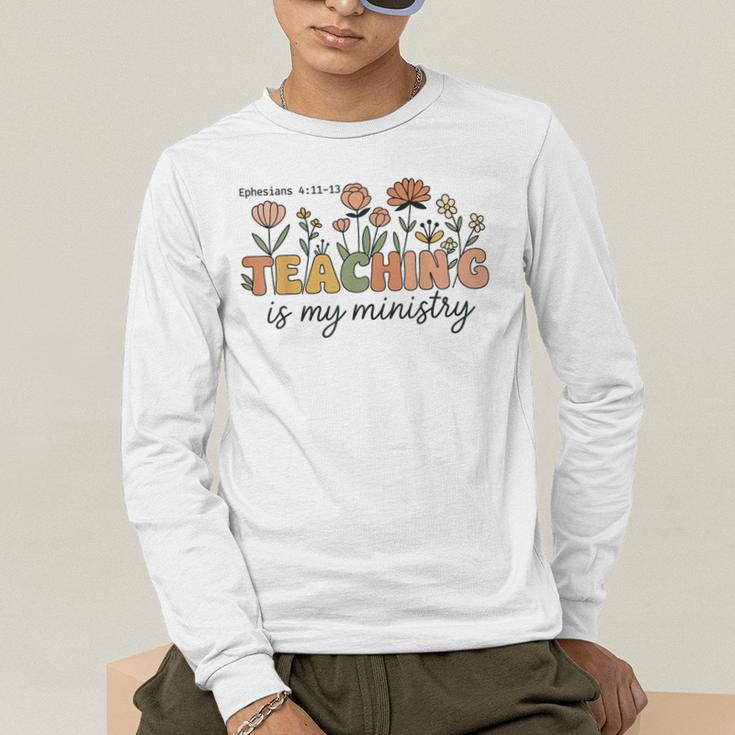 Christian Teacher Teaching Is My Ministry Faith Bible Verse Men's Long Sleeve T-Shirt, funny gift Christian Teacher Teaching Is My Ministry Faith Bible Verse Men's Long Sleeve T-Shirt, funny gift