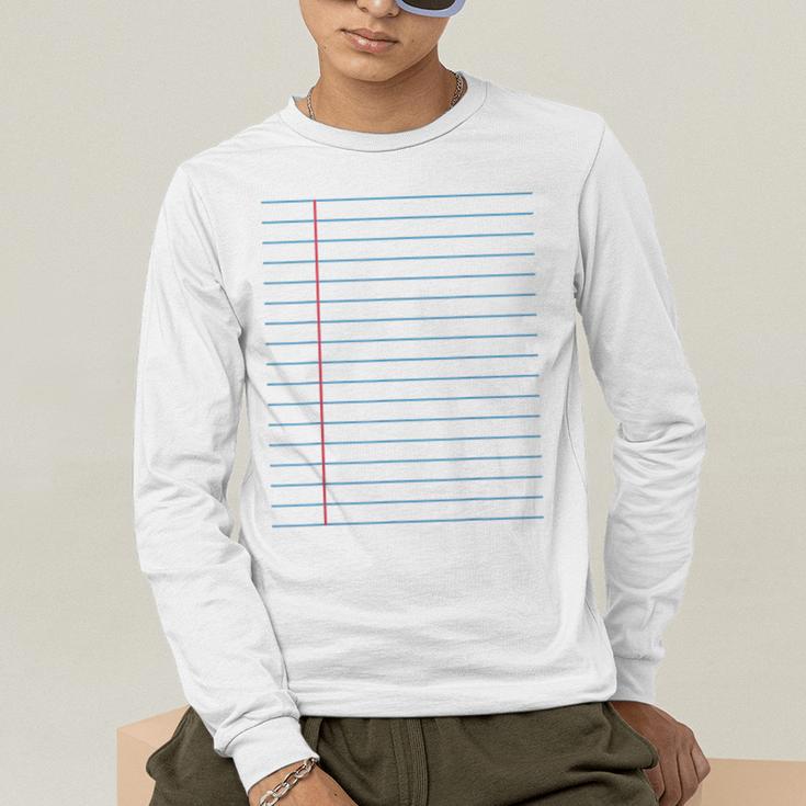 College Ruled Lined Paper Student Teacher Professor Costume Men's Long Sleeve T-Shirt, funny gift College Ruled Lined Paper Student Teacher Professor Costume Men's Long Sleeve T-Shirt, funny gift