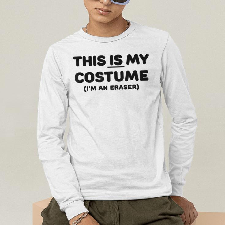 THIS IS MY COSTUME Eraser Teacher Halloween Costume Men's Long Sleeve T-Shirt, funny gift THIS IS MY COSTUME Eraser Teacher Halloween Costume Men's Long Sleeve T-Shirt, funny gift