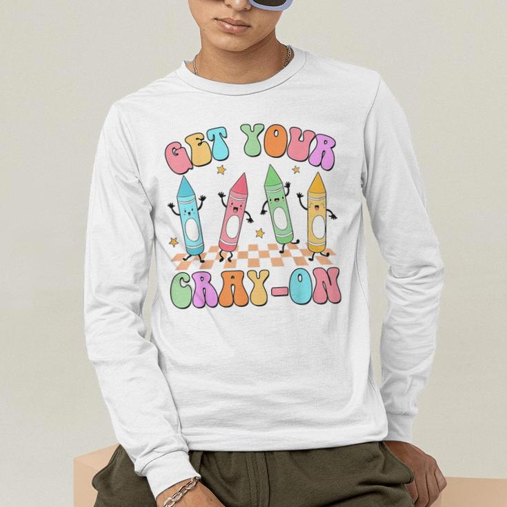 Get Your Cray-On Preschool Teacher Kindergarten Teacher Men's Long Sleeve T-Shirt, funny gift Get Your Cray-On Preschool Teacher Kindergarten Teacher Men's Long Sleeve T-Shirt, funny gift
