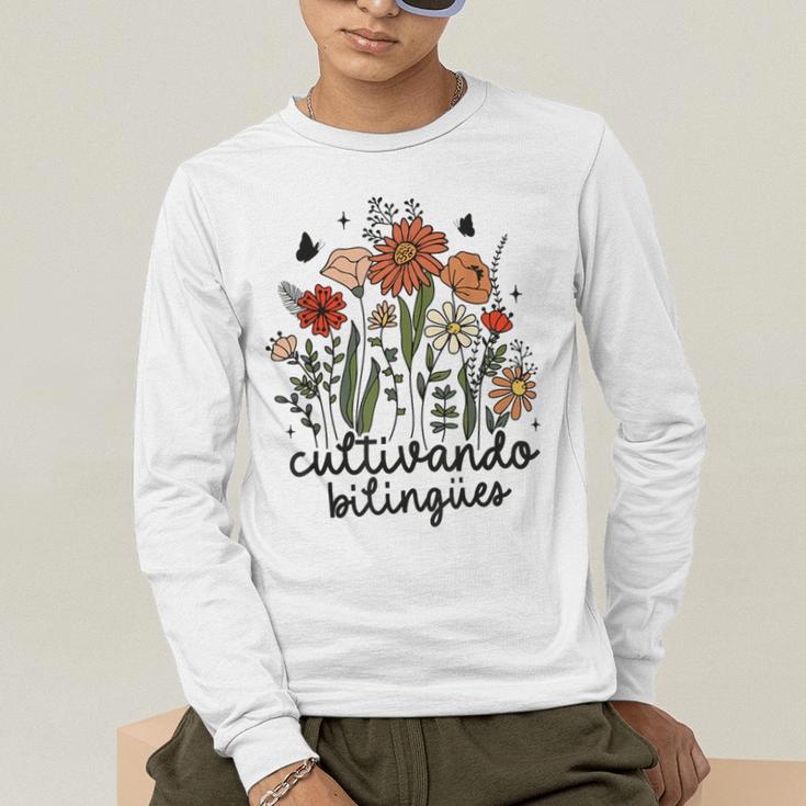 Cultivando Bilingues Dual Language Crew Bilingual Teacher Men Women Girls Kids Men's Long Sleeve T-Shirt, funny gift