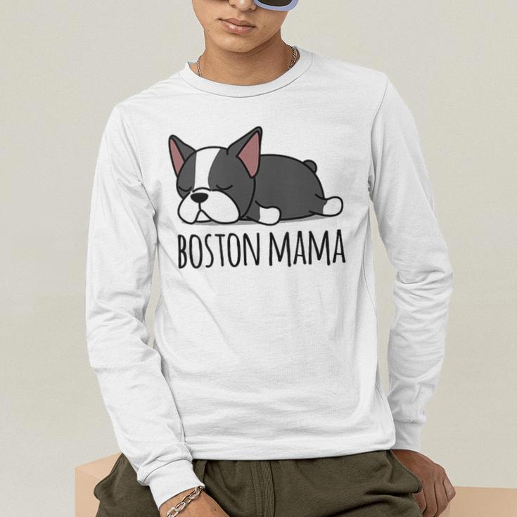 Cute Boston Terrier Boston Mama Men's Long Sleeve T-Shirt, funny gift