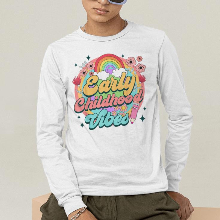 Daycare Teacher Daycare Provider Early Childhood Vibes Men's Long Sleeve T-Shirt, funny gift Daycare Teacher Daycare Provider Early Childhood Vibes Men's Long Sleeve T-Shirt, funny gift