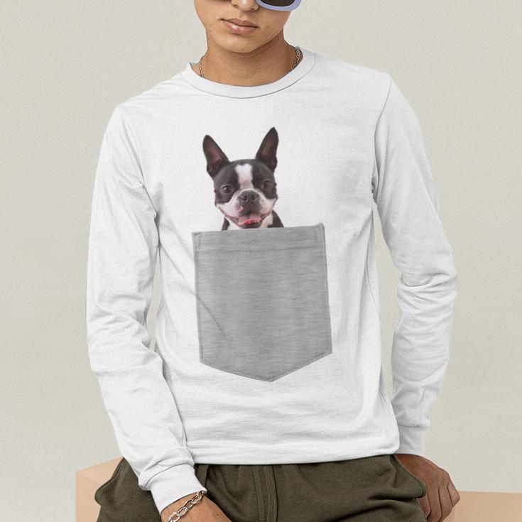 Dog In Your Pocket Boston Terrier For Men Women Girls Kids Men's Long Sleeve T-Shirt, funny gift