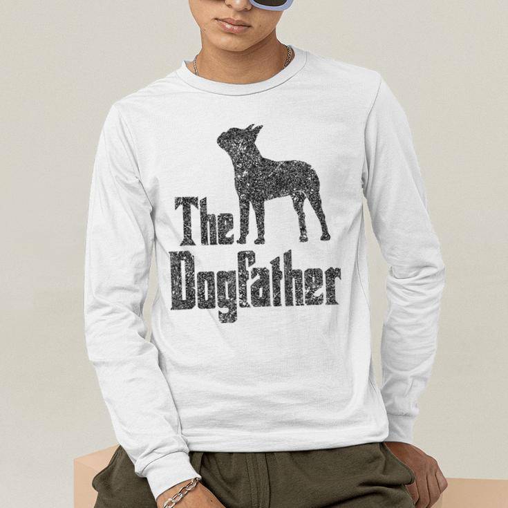 The Dogfather Boston Terrier Dog Funny Dog Gift T-Shirt For Men Women Girls Kids Men's Long Sleeve T-Shirt, funny gift