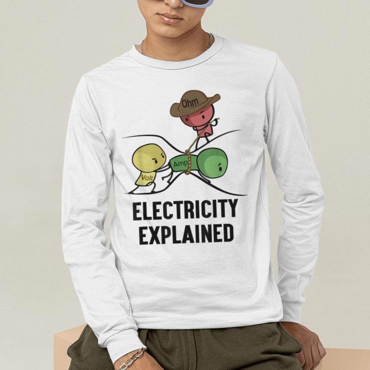 Electricity Explained Physics Nerd I Teacher School Men's Long Sleeve T-Shirt, funny gift Electricity Explained Physics Nerd I Teacher School Men's Long Sleeve T-Shirt, funny gift