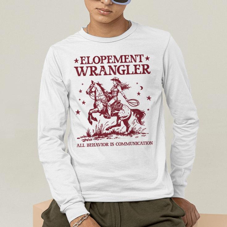 Elopement Wrangler Teacher ABA Behavior Support Cowboy Men's Long Sleeve T-Shirt, funny gift