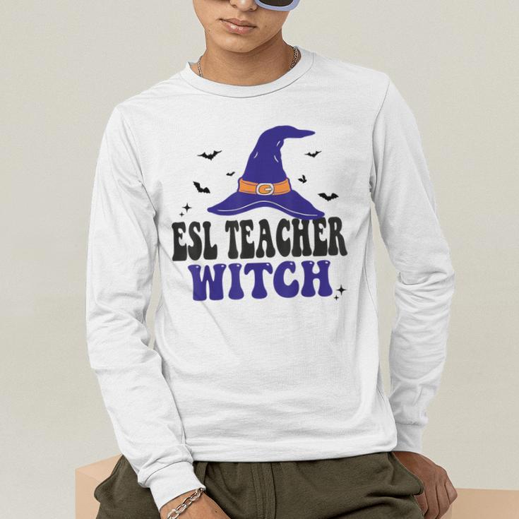 ESL Teacher Witch Halloween Matching Group Costume Men's Long Sleeve T-Shirt, funny gift ESL Teacher Witch Halloween Matching Group Costume Men's Long Sleeve T-Shirt, funny gift