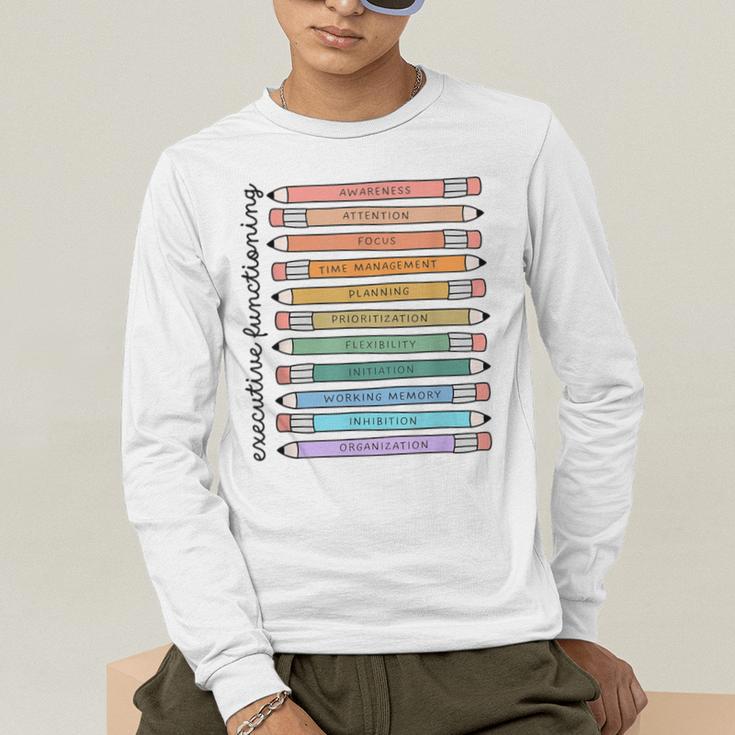 Executive Functioning Skills Back To School Sped Teacher SLP Men's Long Sleeve T-Shirt, funny gift Executive Functioning Skills Back To School Sped Teacher SLP Men's Long Sleeve T-Shirt, funny gift