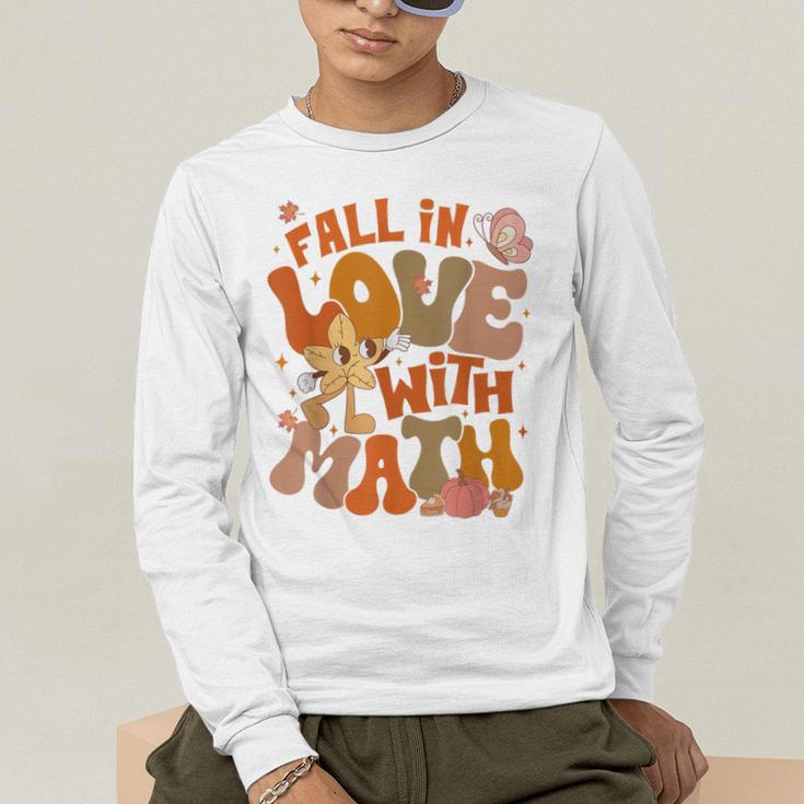 Fall In Love With Science Math Teacher Fall Thanksgiving Men's Long Sleeve T-Shirt, funny gift