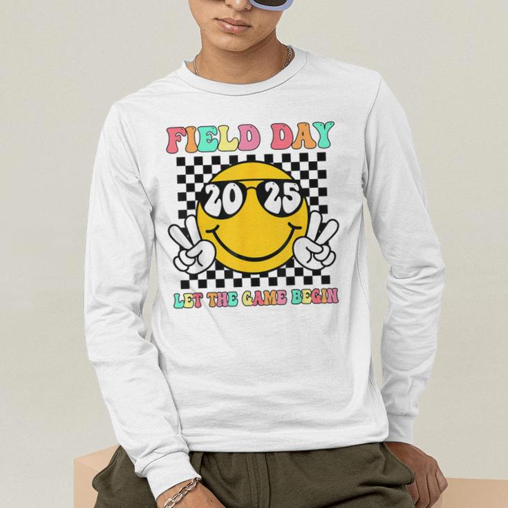 Field Day 2025 Let The Games Begin Yellow Team Teachers Kids Men's Long Sleeve T-Shirt, funny gift Field Day 2025 Let The Games Begin Yellow Team Teachers Kids Men's Long Sleeve T-Shirt, funny gift