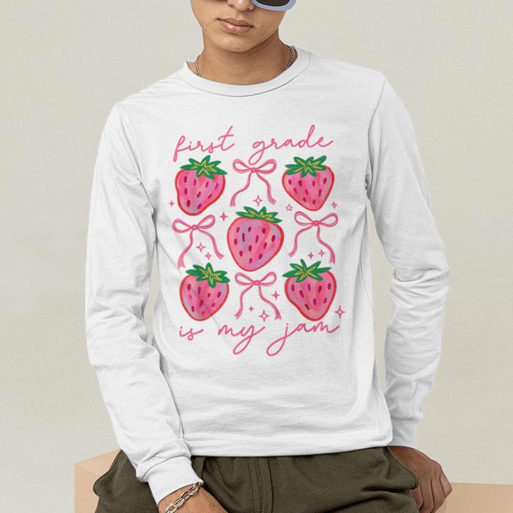 First Grade Is My Jam Strawberry First Grade Teacher Women Men's Long Sleeve T-Shirt, funny gift First Grade Is My Jam Strawberry First Grade Teacher Women Men's Long Sleeve T-Shirt, funny gift