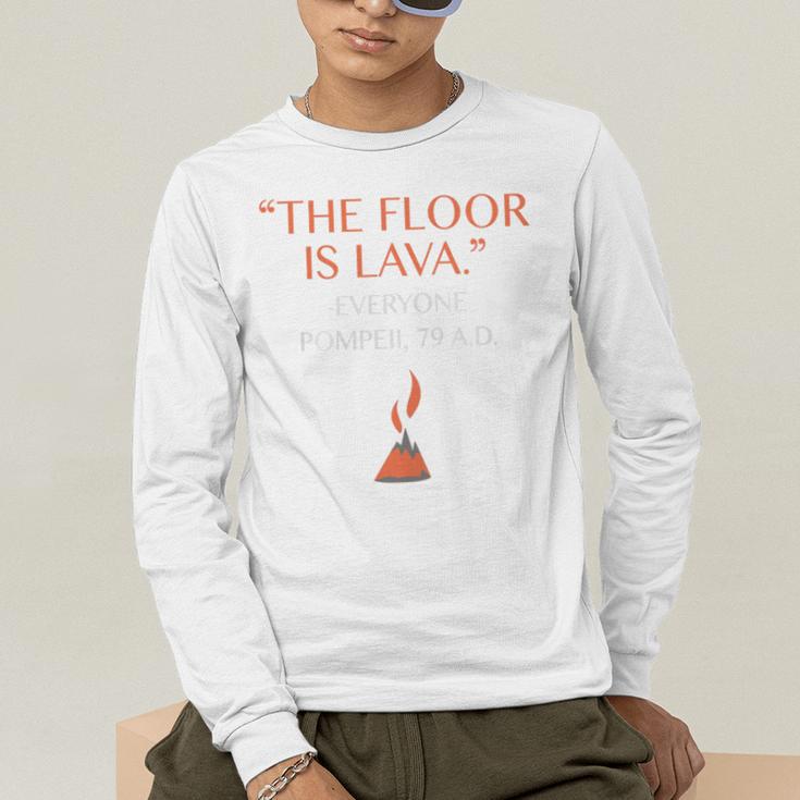 The Floor Is Lava For History Lovers & Teachers Premium Tri-Blend Men's Long Sleeve T-Shirt, funny gift