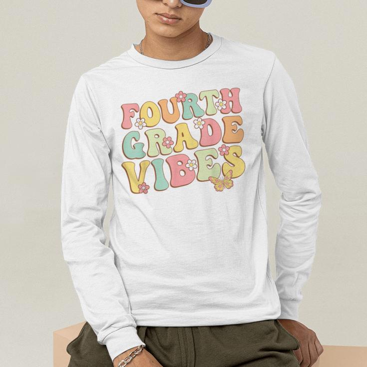 Fourth Grade Vibes Hello Team 4th Grade Teacher Kids Retro Men's Long Sleeve T-Shirt, funny gift Fourth Grade Vibes Hello Team 4th Grade Teacher Kids Retro Men's Long Sleeve T-Shirt, funny gift