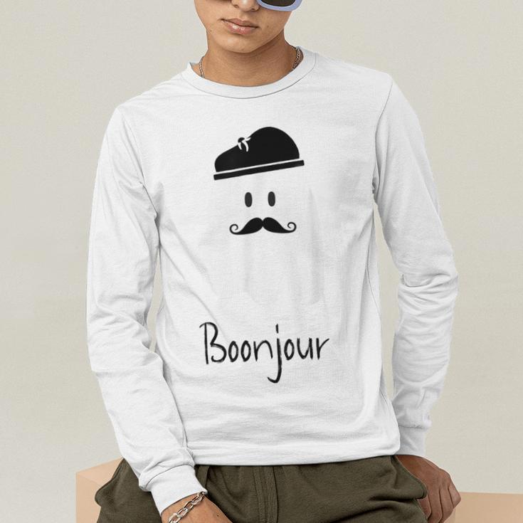 French Teacher Halloween Bonjour Ghost Men's Long Sleeve T-Shirt, funny gift French Teacher Halloween Bonjour Ghost Men's Long Sleeve T-Shirt, funny gift