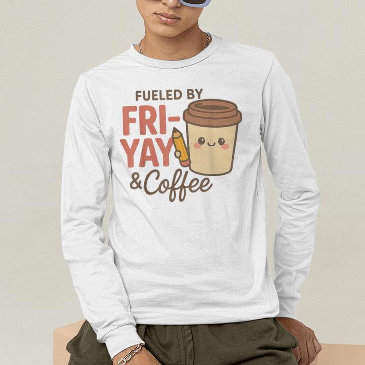 Friyay Teacher Coffee Friday School Cute Fri Yay Men's Long Sleeve T-Shirt, funny gift