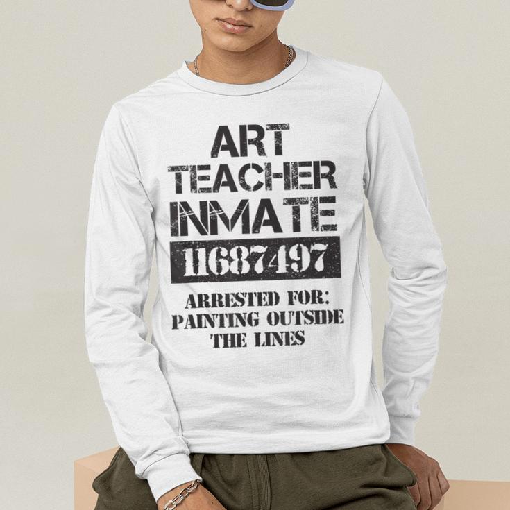 Halloween Art Teacher Prisoner Costume Men's Long Sleeve T-Shirt, funny gift Halloween Art Teacher Prisoner Costume Men's Long Sleeve T-Shirt, funny gift