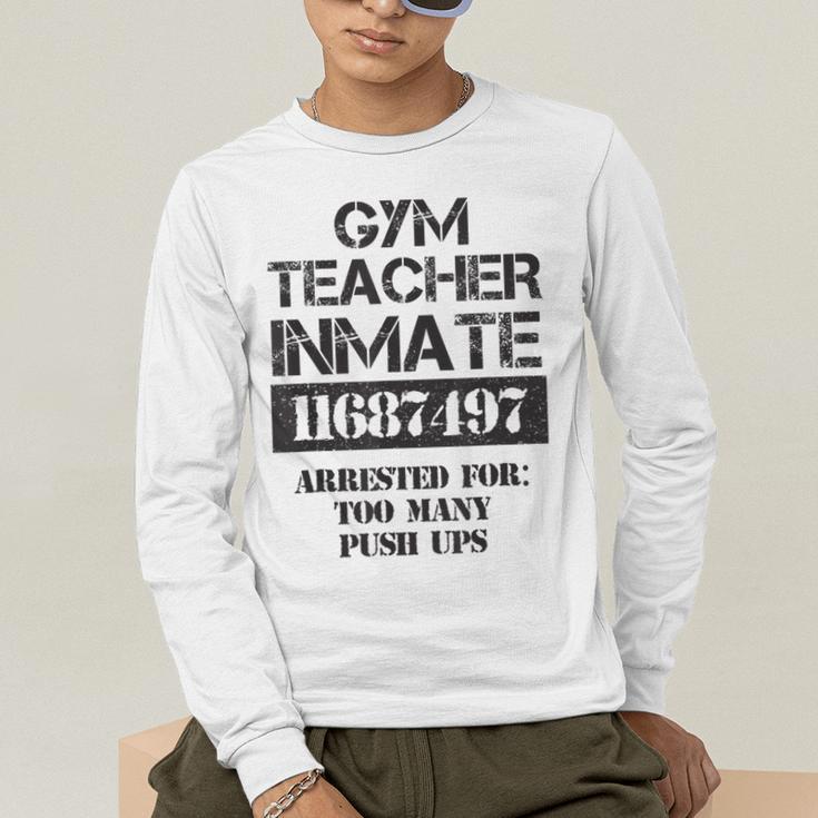 Halloween Gym Teacher Prisoner Costume Men's Long Sleeve T-Shirt, funny gift