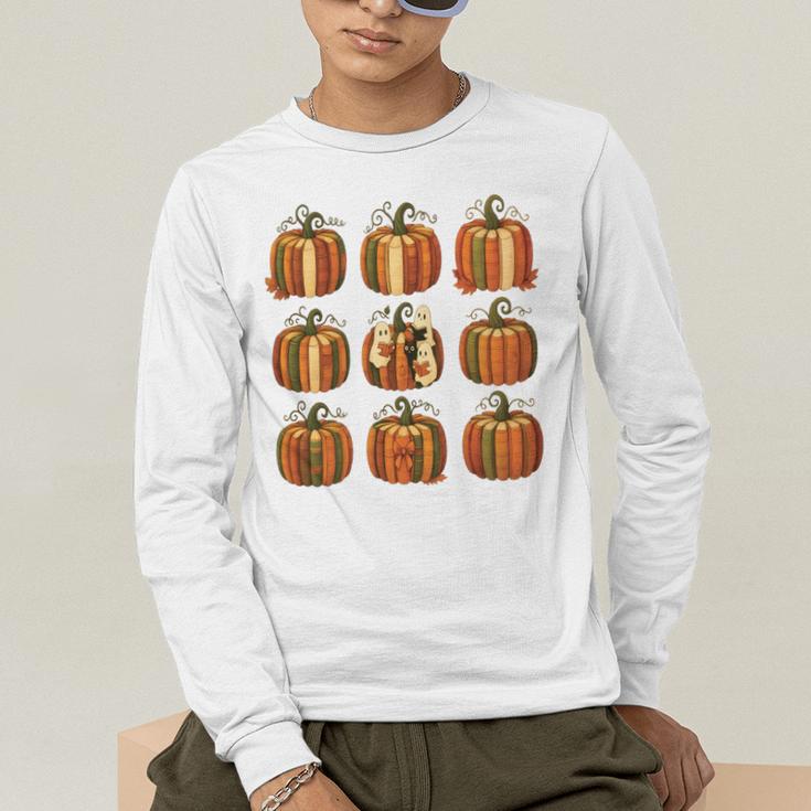 Halloween Teacher Fall Book Pumpkin Retro Reading Men's Long Sleeve T-Shirt, funny gift Halloween Teacher Fall Book Pumpkin Retro Reading Men's Long Sleeve T-Shirt, funny gift