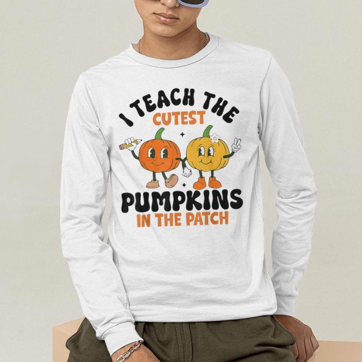 Halloween Teacher I Teach The Cutest Pumpkins In The Patch Men's Long Sleeve T-Shirt, funny gift