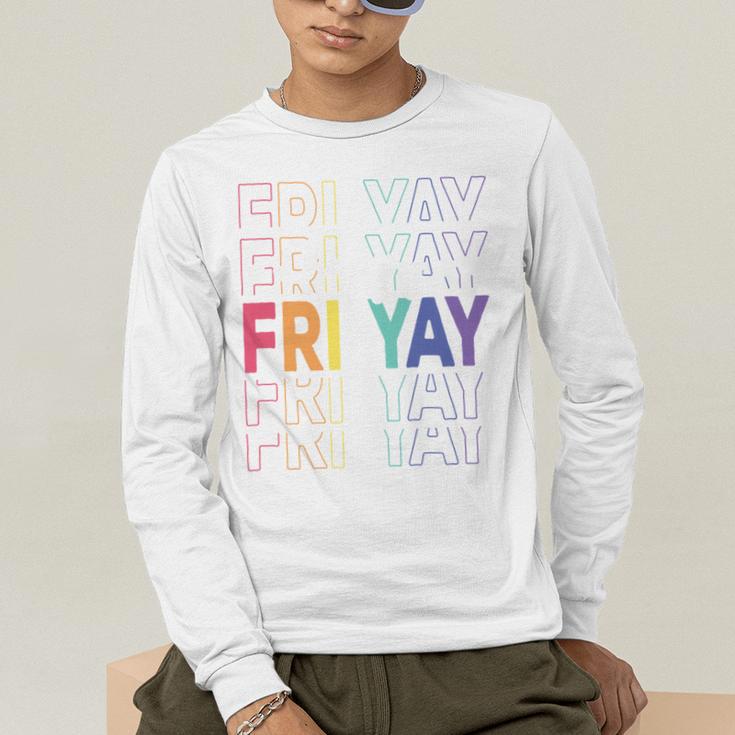 Happy Fri Yay Teacher Friday Saying Men's Long Sleeve T-Shirt, funny gift Happy Fri Yay Teacher Friday Saying Men's Long Sleeve T-Shirt, funny gift