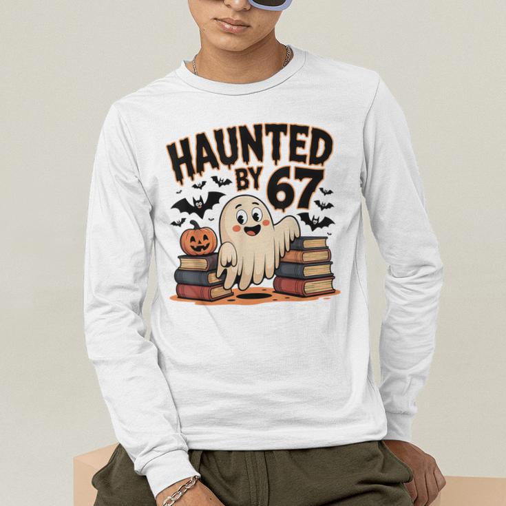 Haunted By 67 Teacher Ghost Pumpkin Halloween Costum Men's Long Sleeve T-Shirt, funny gift Haunted By 67 Teacher Ghost Pumpkin Halloween Costum Men's Long Sleeve T-Shirt, funny gift