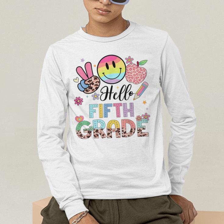 Hello 5th Grade Boy Girl Teacher Back To School 5th Grade Men's Long Sleeve T-Shirt, funny gift Hello 5th Grade Boy Girl Teacher Back To School 5th Grade Men's Long Sleeve T-Shirt, funny gift