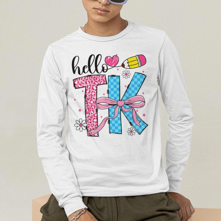 Hello TK Transitional Kindergarten Back To School Teacher Men's Long Sleeve T-Shirt, funny gift Hello TK Transitional Kindergarten Back To School Teacher Men's Long Sleeve T-Shirt, funny gift