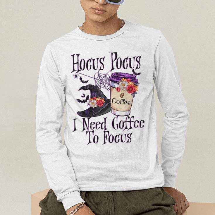 Hocus Pocus I Need Coffee To Focus Halloween Teacher Men's Long Sleeve T-Shirt, funny gift Hocus Pocus I Need Coffee To Focus Halloween Teacher Men's Long Sleeve T-Shirt, funny gift