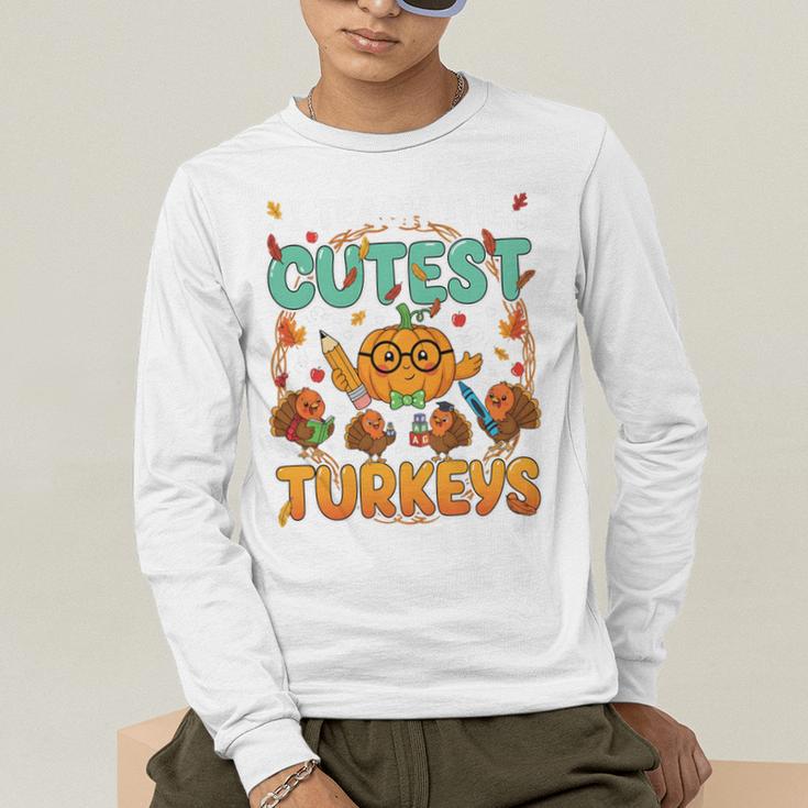 Humor I Teach The Cutest Turkeys Thanksgiving Teacher Men's Long Sleeve T-Shirt, funny gift Humor I Teach The Cutest Turkeys Thanksgiving Teacher Men's Long Sleeve T-Shirt, funny gift