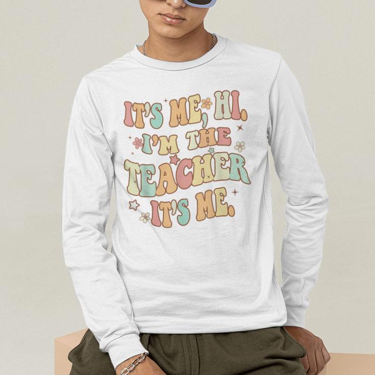 It's Me Hi I'm The Teacher It's Me Groovy Teacher Men's Long Sleeve T-Shirt, funny gift It's Me Hi I'm The Teacher It's Me Groovy Teacher Men's Long Sleeve T-Shirt, funny gift