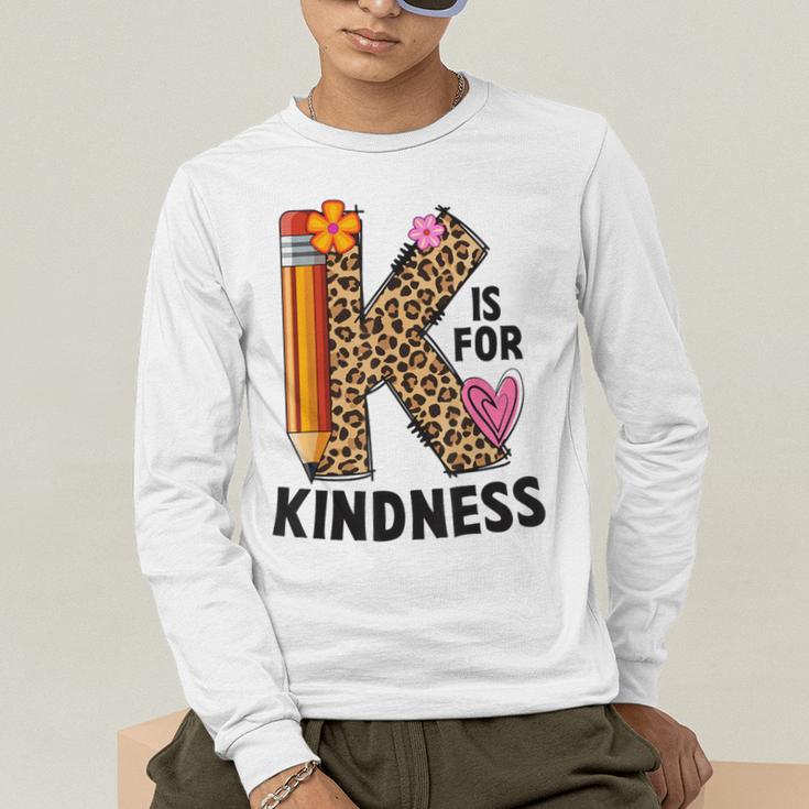 K Is For Kindness Unity Day Teacher Kids Men's Long Sleeve T-Shirt, funny gift K Is For Kindness Unity Day Teacher Kids Men's Long Sleeve T-Shirt, funny gift