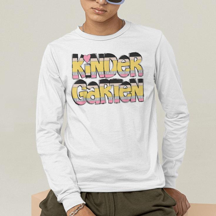 Kindergarten Pencil First Day Of School Teacher Toddler Kids Men's Long Sleeve T-Shirt, funny gift Kindergarten Pencil First Day Of School Teacher Toddler Kids Men's Long Sleeve T-Shirt, funny gift