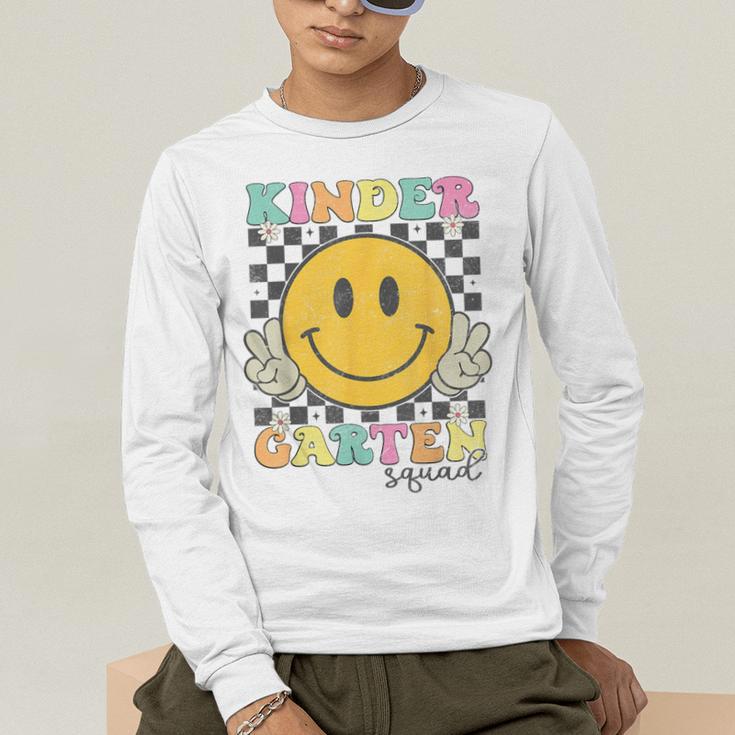 Kindergarten Squad Smile Face Teachers Kids Back To School Men's Long Sleeve T-Shirt, funny gift Kindergarten Squad Smile Face Teachers Kids Back To School Men's Long Sleeve T-Shirt, funny gift