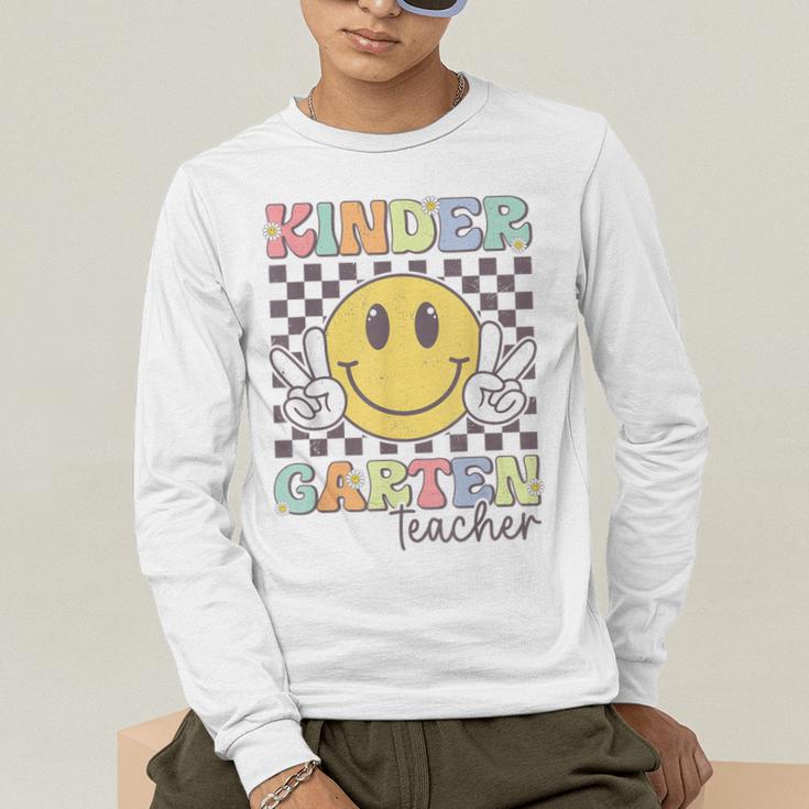 Kindergarten Teacher Team Hippie Smile Face Back To School Men's Long Sleeve T-Shirt, funny gift