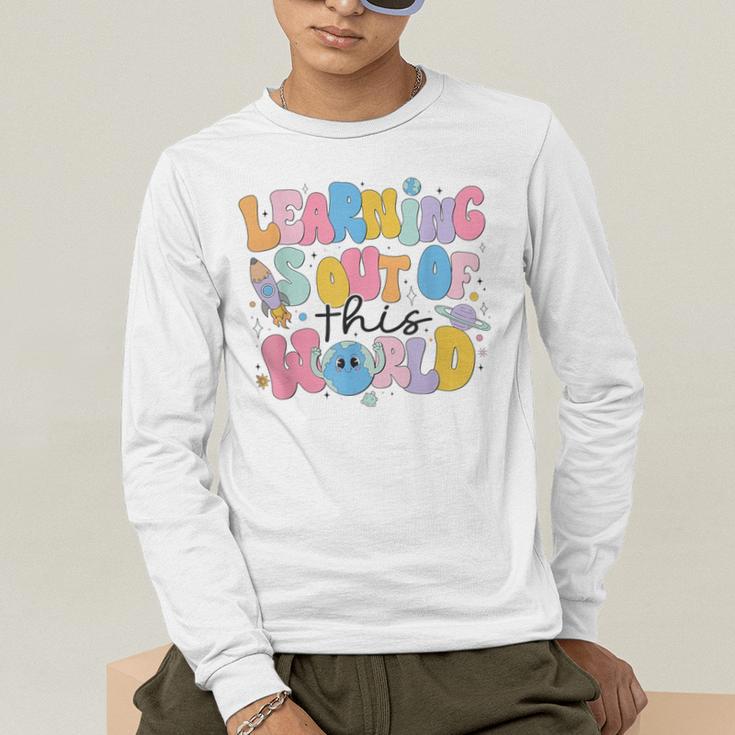Learning Is Out Of This World Solar System Science Teacher Men's Long Sleeve T-Shirt, funny gift Learning Is Out Of This World Solar System Science Teacher Men's Long Sleeve T-Shirt, funny gift