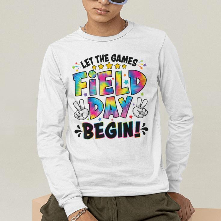 Let The Games Field Day Begin Tie Dye Adults Teacher Kids Men's Long Sleeve T-Shirt, funny gift Let The Games Field Day Begin Tie Dye Adults Teacher Kids Men's Long Sleeve T-Shirt, funny gift