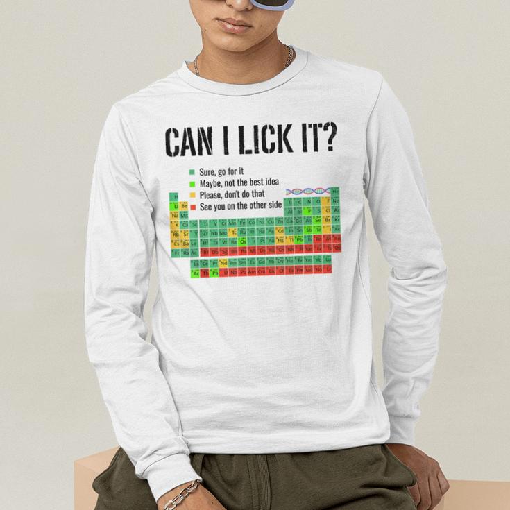 Can I Lick It Periodic Table Chart Science Teacher Men's Long Sleeve T-Shirt, funny gift Can I Lick It Periodic Table Chart Science Teacher Men's Long Sleeve T-Shirt, funny gift