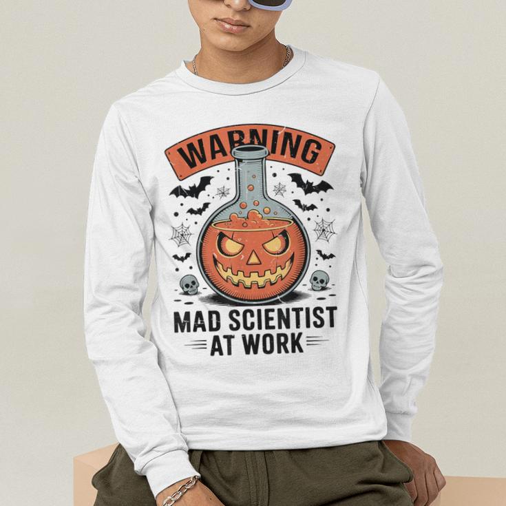 Mad Scientist Pumpkin Science Teacher Halloween Costume Kids Men's Long Sleeve T-Shirt, funny gift Mad Scientist Pumpkin Science Teacher Halloween Costume Kids Men's Long Sleeve T-Shirt, funny gift