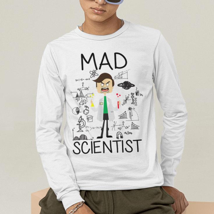 Mad Scientist Shirt Kids Boys Youth Science Teacher Men's Long Sleeve T-Shirt, funny gift