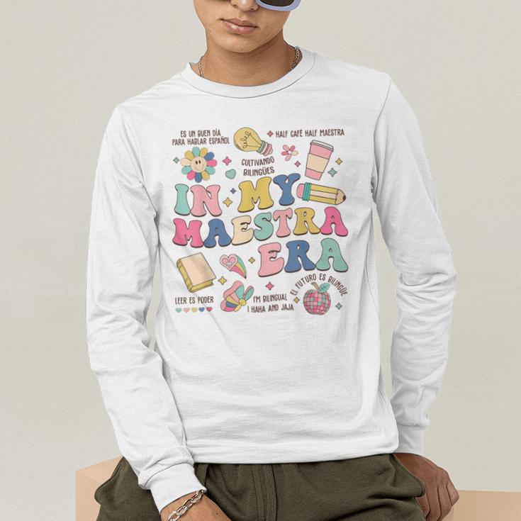 In My Maestra Era Spanish Bilingual Teacher First Day Men's Long Sleeve T-Shirt, funny gift In My Maestra Era Spanish Bilingual Teacher First Day Men's Long Sleeve T-Shirt, funny gift