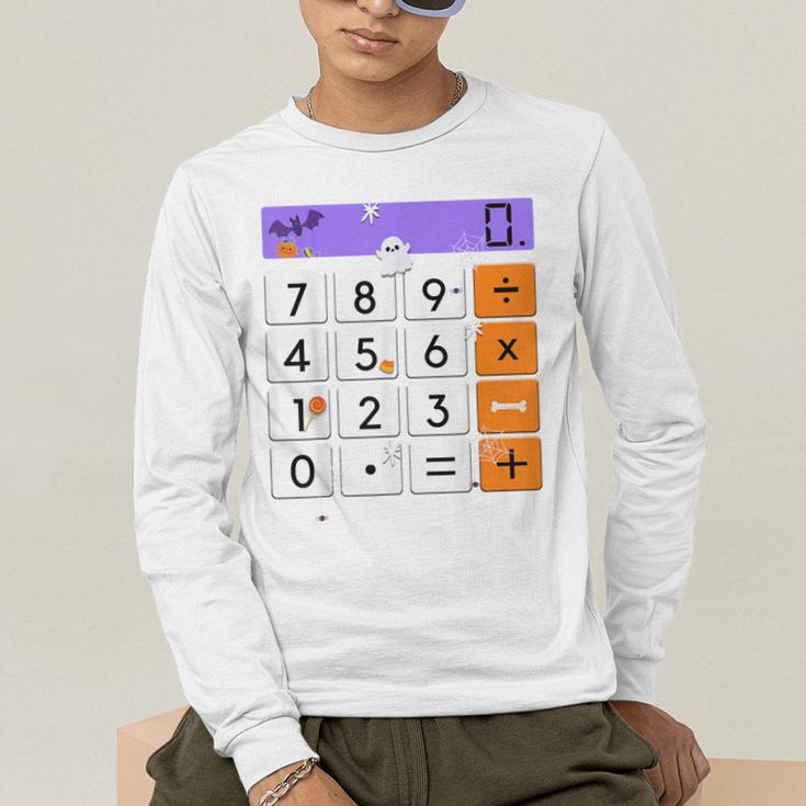 Math Teacher Halloween Costume Calculator Math Pun Men's Long Sleeve T-Shirt, funny gift Math Teacher Halloween Costume Calculator Math Pun Men's Long Sleeve T-Shirt, funny gift