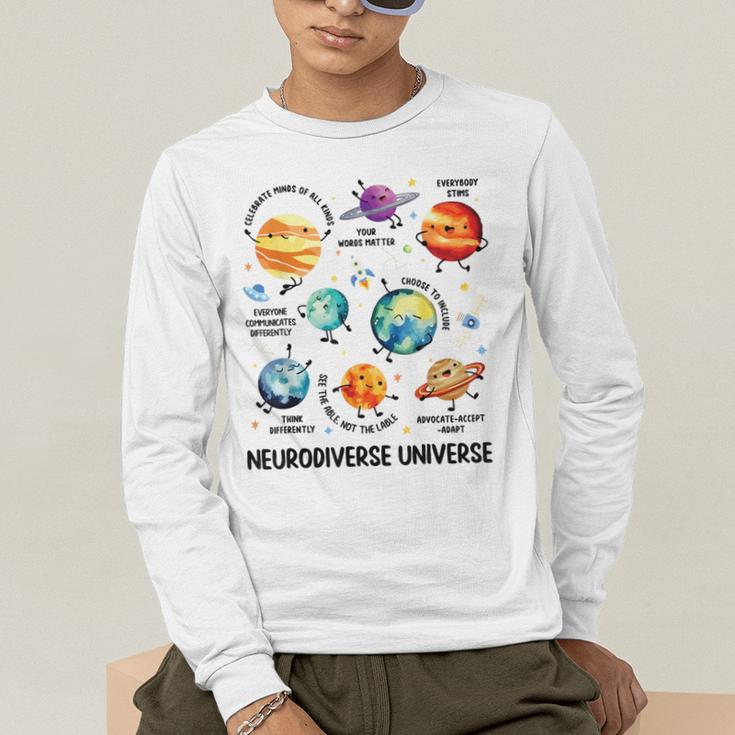Neurodiverse Universe Space Planet Special Education Teacher Men's Long Sleeve T-Shirt, funny gift