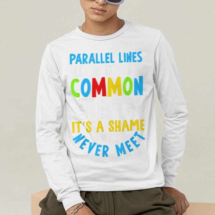 Parallel Lines Math Pun – Teacher Humor Men's Long Sleeve T-Shirt, funny gift Parallel Lines Math Pun – Teacher Humor Men's Long Sleeve T-Shirt, funny gift