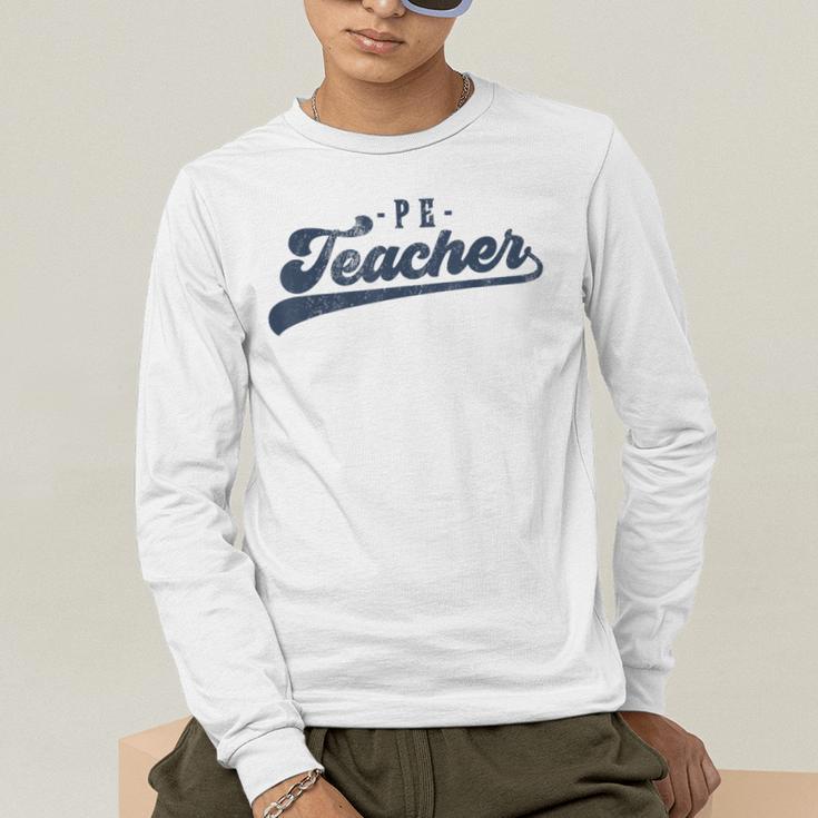 PE Teacher Cute Vintage Graphic Physical Education Teacher Men's Long Sleeve T-Shirt, funny gift