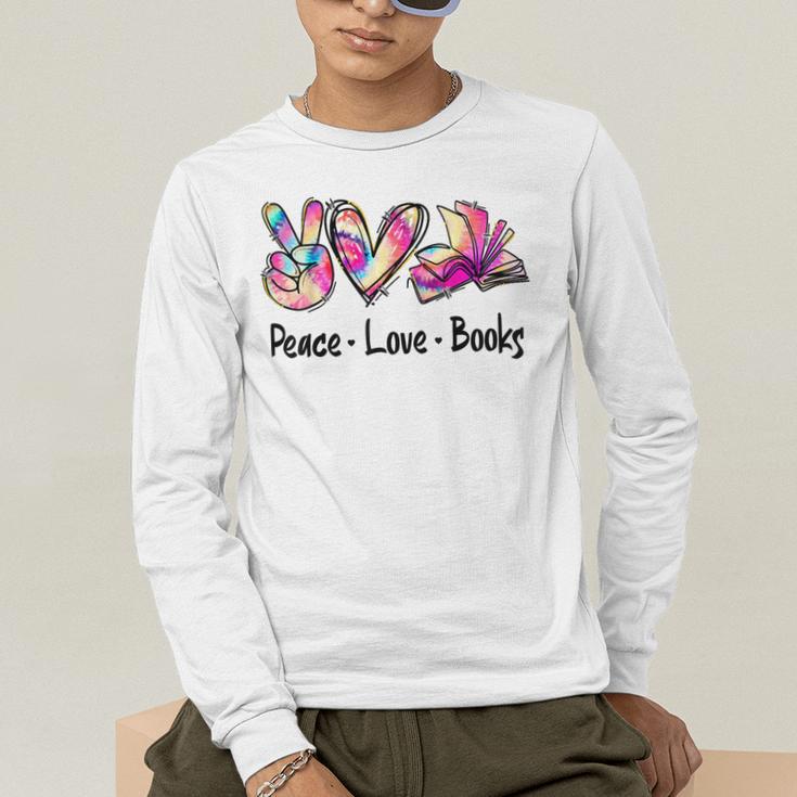 Peace Love Books Librarian Teacher Life Book Library Tie Dye Men's Long Sleeve T-Shirt, funny gift Peace Love Books Librarian Teacher Life Book Library Tie Dye Men's Long Sleeve T-Shirt, funny gift