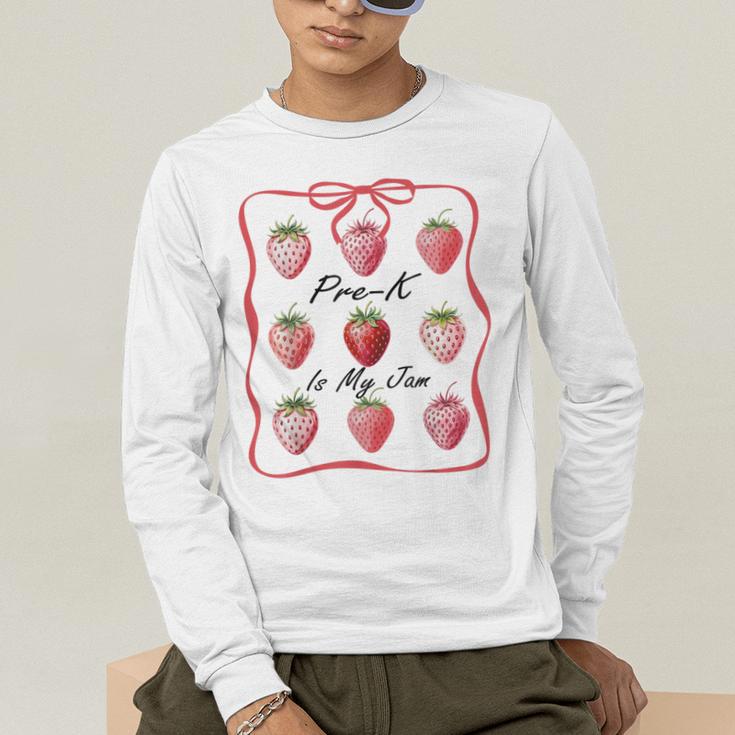 Pre K Is My Jam Teacher Team Crew Preschool Cute Strawberry Men's Long Sleeve T-Shirt, funny gift Pre K Is My Jam Teacher Team Crew Preschool Cute Strawberry Men's Long Sleeve T-Shirt, funny gift
